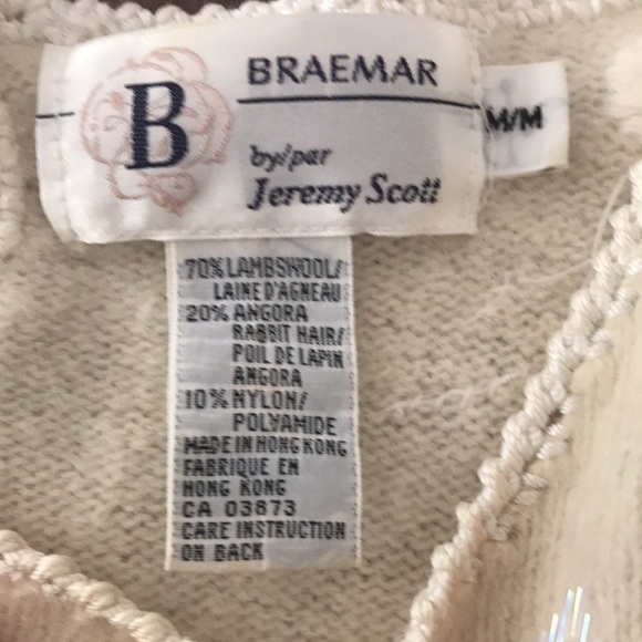 Braemar Vintage lambs wool angora rabbit hair cream sweater - Picture 4 of 4